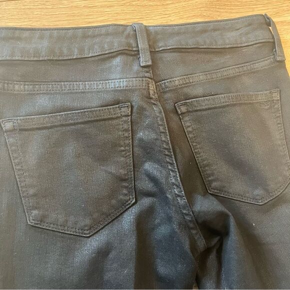 Vineyard Vines Black Coated Denim Zipper Skinny Jeans Size 2 - Picture 7 of 7